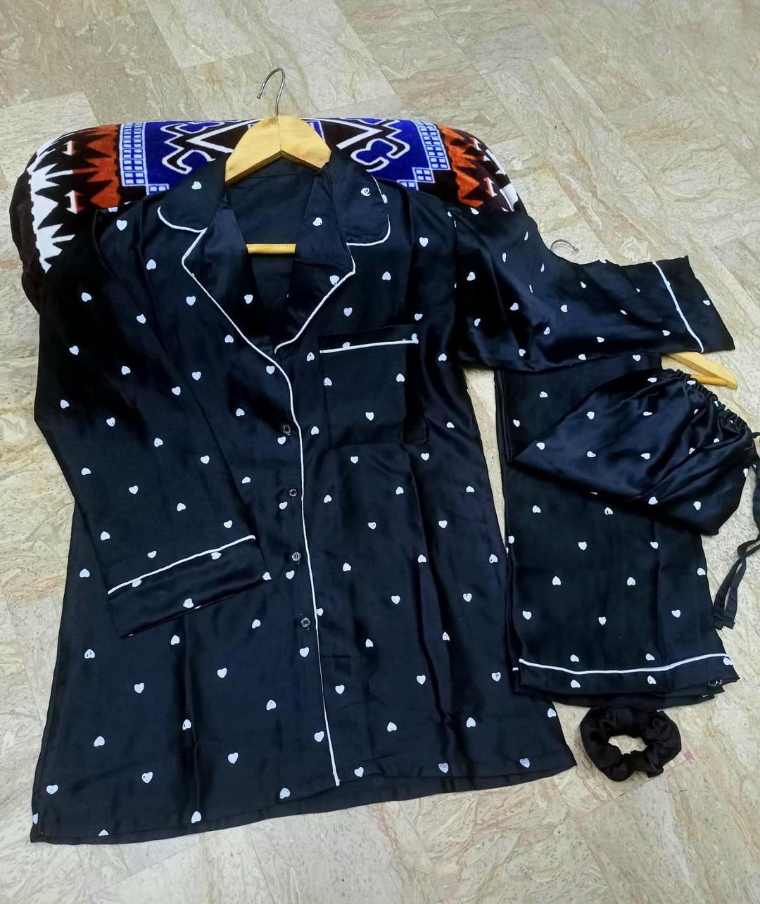 2 Pcs Women's Stitched Printed Night Suit - Image 2