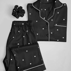 2 Pcs Women's Stitched Printed Night Suit